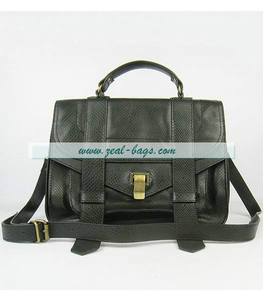 Knockoff Proenza Schouler Suede PS1 Satchel Bag in Black Snake Veins